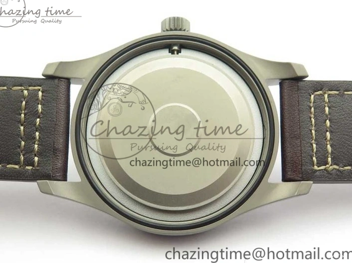 MIROTIME 0504 SmartChoice Mark XVIII IW327006 Titanium M+F 1:1 Best Edition Black Dial on Brown Leather Strap A 7145